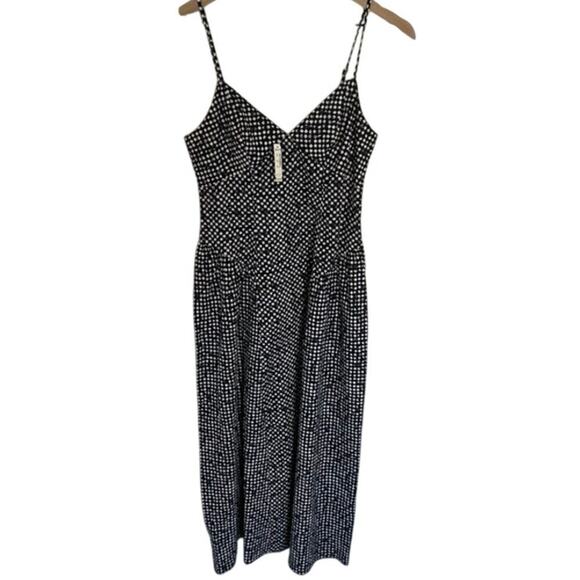 NWT Women’s Madewell Dark Nightfall Nancy Midi Dress Plain Weave Cotton Size 12 - Picture 1 of 5